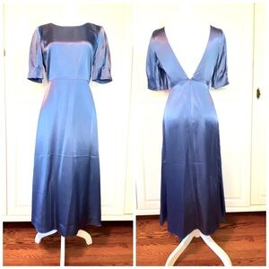 Luxe Satin Backless Midi Dress